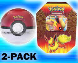 2 Pack - Pokemon Poke Ball & Tin ( Flareon GX)