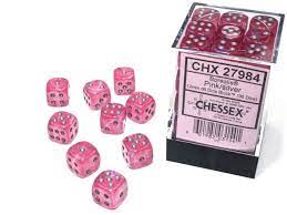 Chessex 36D6 Dicesky Pink silver