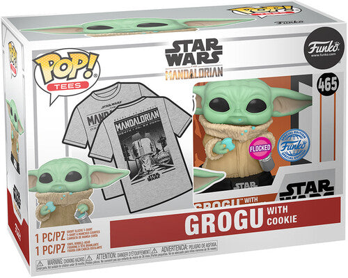 Copy of Pop & Tee - Star Wars Mandalorian Grogu with Cookies (Flocked) - Size Med