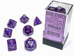 Chessex Borealis7 Pc Royal Purple/gold