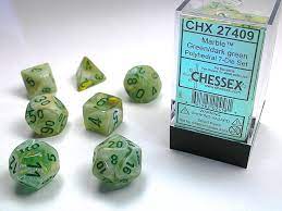 Chessex Dice - Marble Green/dark green