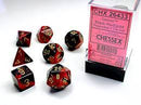 Chessex Gemini 7 Pc Black-Red/Gold