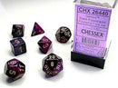 Chessex Gemini 7 Pc Black-Purple/Gold