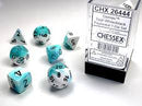 Chessex Gemini 7 Pc White-Teal/Black