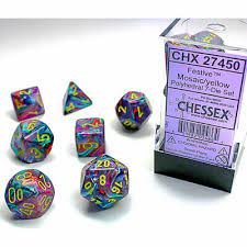 Chessex Festive 7 Pc  Mosaic/yellow