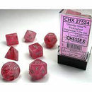 Chessex Dice - Ghostly Glow Pink/Silver