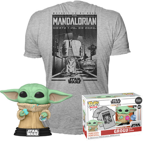 Copy of Pop & Tee - Star Wars Mandalorian Grogu with Cookies (Flocked) - Size S