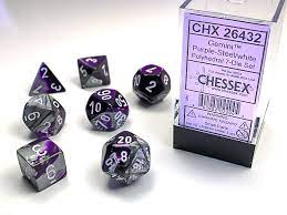 Chessex Gemini 7 Pc Purple-Steel/White