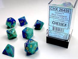 Chessex Gemini 7 Pc Blue-teal/gold