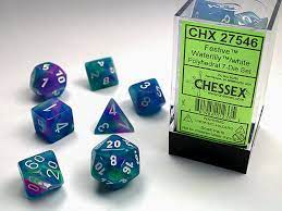 Chessex Festive 7 Pc  Waterlily/white